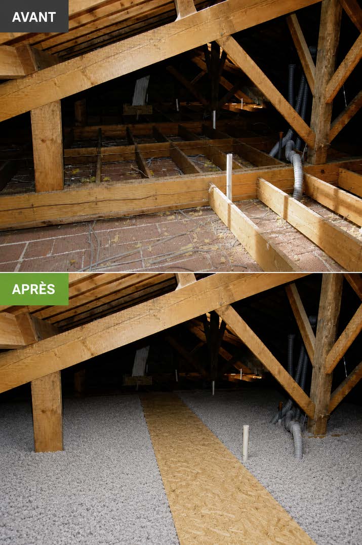 Combles perdus - Avant / Après