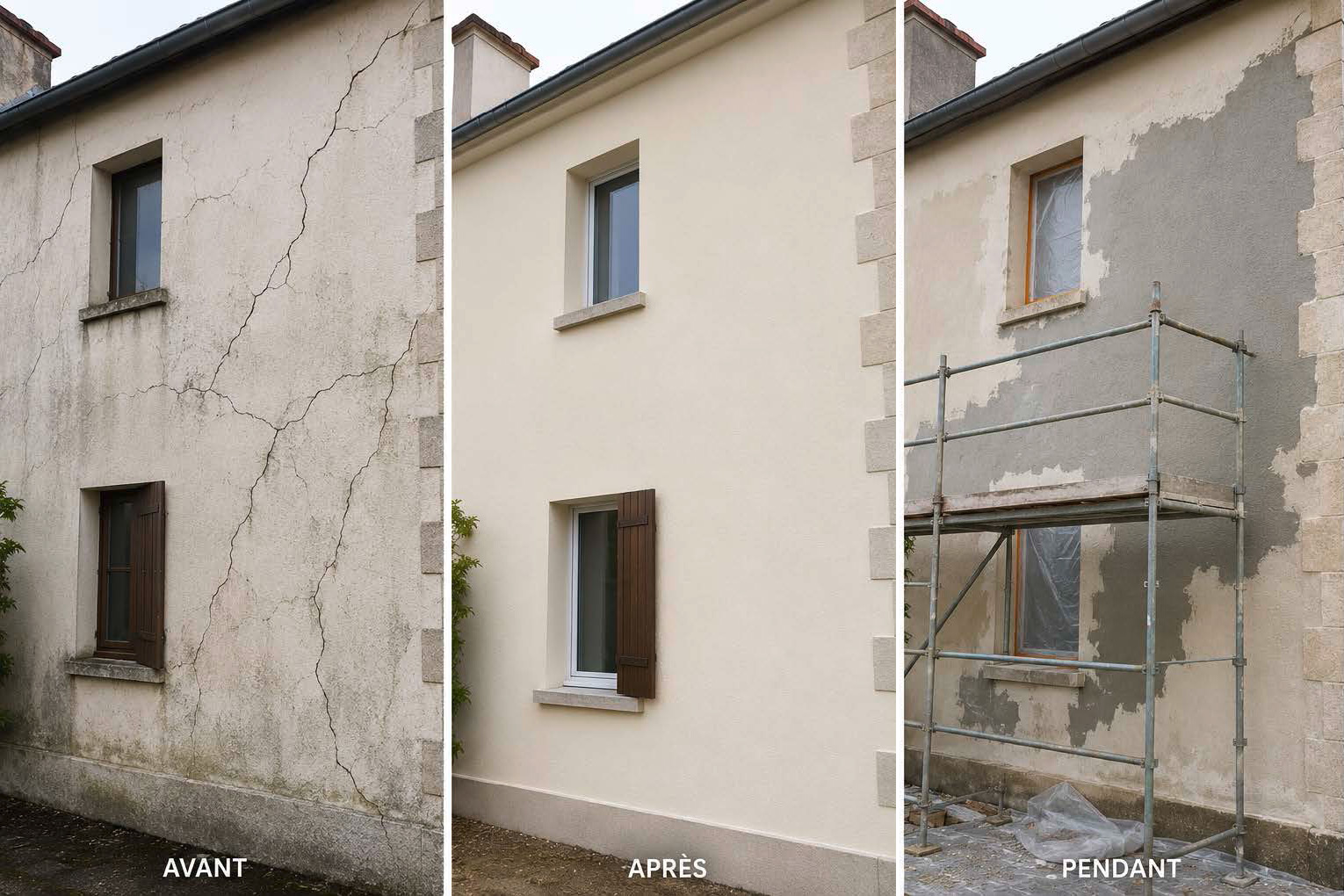 Ravalement de façade avant / après