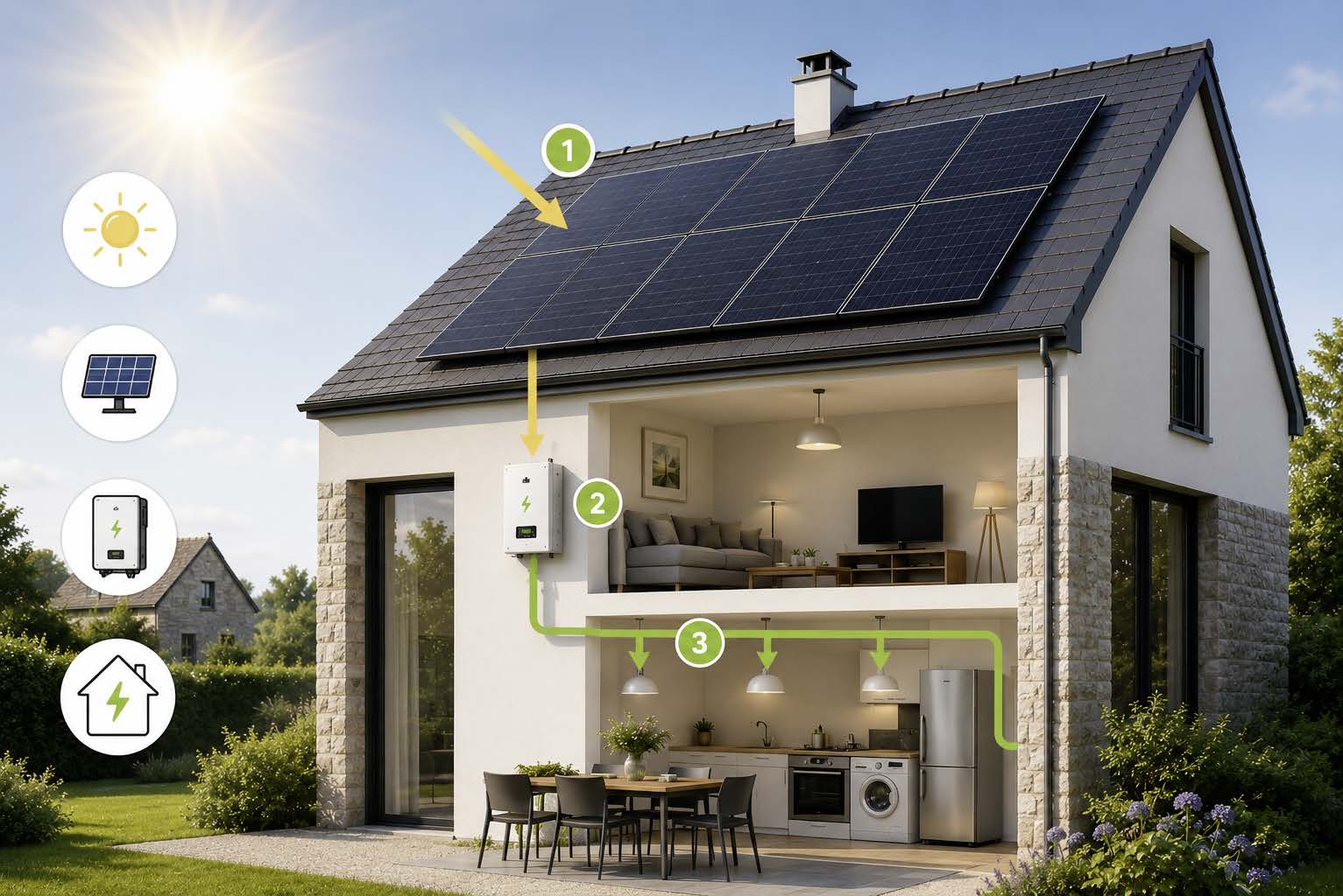 Panneaux photovoltaïques - schéma
