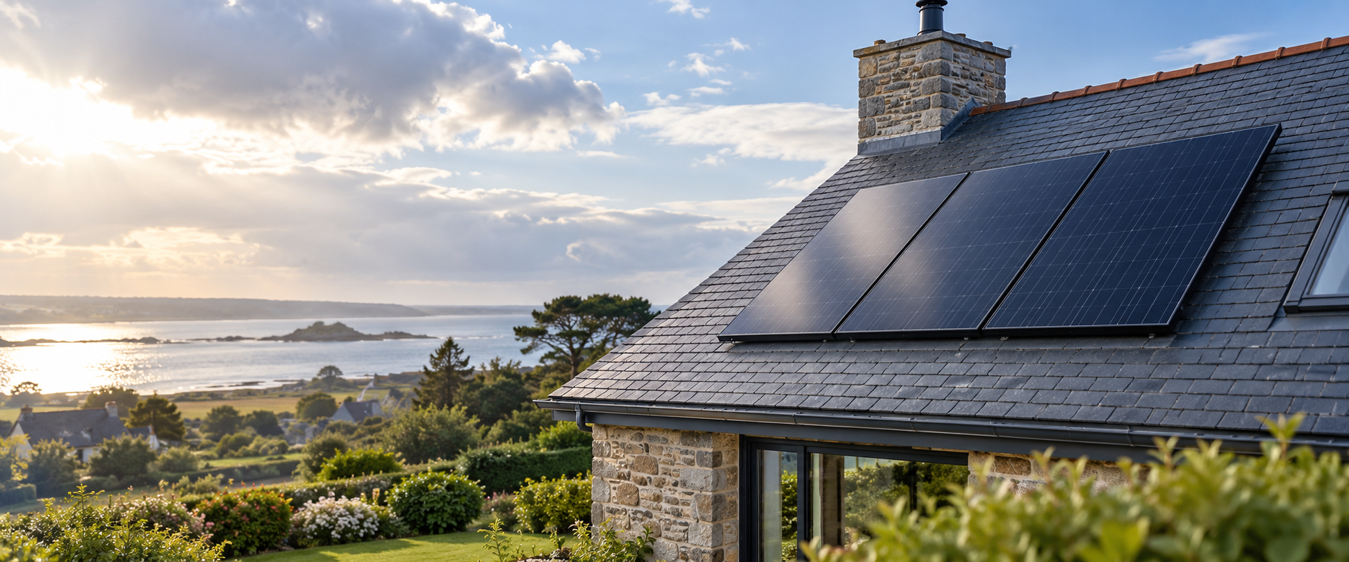 Installation de panneaux photovoltaïques en Bretagne sur une toiture résidentielle