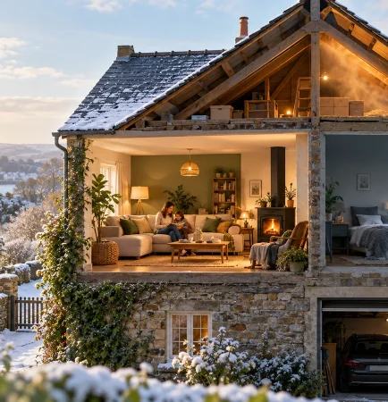 Pièces difficiles à chauffer dans une maison avec combles et garage